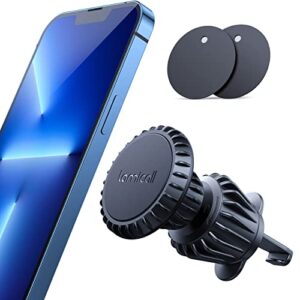 Magnetic Phone Holder for Car Vent - [6 Upgraded Magnet, 22.7% Stronger] Lamicall Car Magnetic Phone Mount with [Longer Hook] Fit More Vent, iPhone Car Mount Stand Cradle Clip Grip Fit All Cell Phones