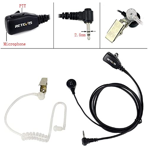 Retevis RT45 RA19 1 Pin Walkie Talkie Earpiece with PTT Mic, Compatible with Motorola T100 T107 T100TP T200TP T260 T260TP T280 T460C T465 T600 T605 T800 T5428 T6200 Two Way Radio (1 Pack)