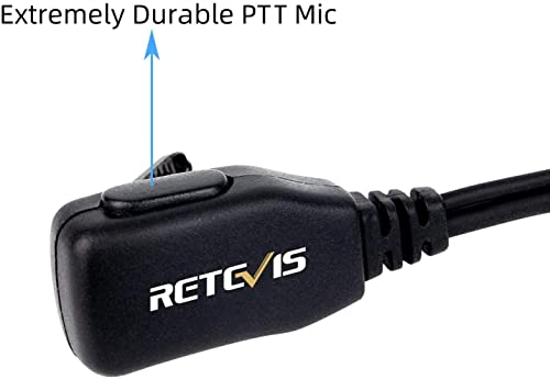 Retevis RT45 RA19 1 Pin Walkie Talkie Earpiece with PTT Mic, Compatible with Motorola T100 T107 T100TP T200TP T260 T260TP T280 T460C T465 T600 T605 T800 T5428 T6200 Two Way Radio (1 Pack)