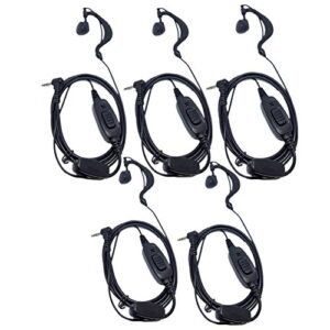 1 pin g shape earhook earpiece headset ptt and mic compatible for hyt hytera two way radio tc1688 tc310 tc-1688 tc-310 tc-320 etc/motorola walkie talkie, pack of 5, by lsgoodcare