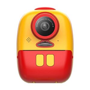 lopunny instant print camera or kids,26mp digital camera or kids aged 3-12 ink free printing 1080p selfie video camera for kids with 32gb sd card, color pens,print papers, photo clips for diy (red)