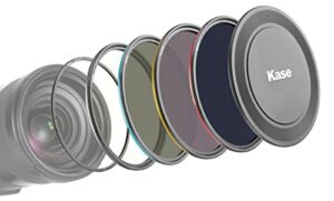 kase wolverine revolution 82mm pro nd filter kit magnetic shockproof tempered optical glass w color coded rings inc cpl nd8 nd64 nd1000 lens cap & case