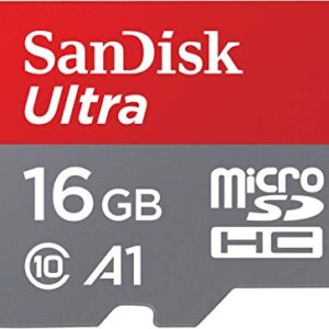 SanDisk 16GB Ultra microSDHC UHS-I Memory Card with Adapter - 98MB/s, C10, U1, Full HD, A1, Micro SD Card - SDSQUAR-016G-GN6MA