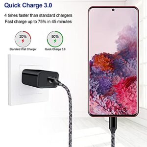 Android Charger USB C Type C Charger Fast Charging for Samsung Galaxy A14/A23 5G/S23 Ultra/S23+/S22 Ultra/A13/A53/A03S/A12/A11/A32/S21,Quick Charge 3.0 Wall Charger Block Fast Car Charger USB C Cable