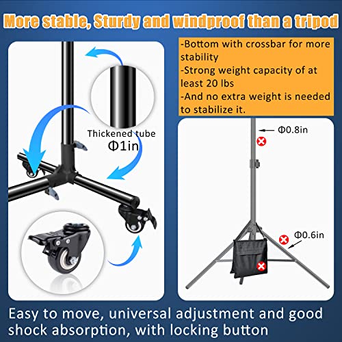 10 * 7ft Backdrop Stand with Universal Pulley, Heavy-Duty Adjustable Background Stand, Backdrop Support System for Photo Photography Parties