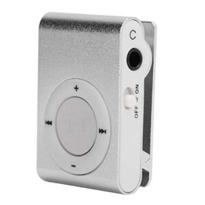 Zopsc-1 Lightweight Back Clip Mp3 Player,Portable Mini Player Backclip Mp3 Lossless Sound Music Player for Running Sports Home Office Outdoor Silver