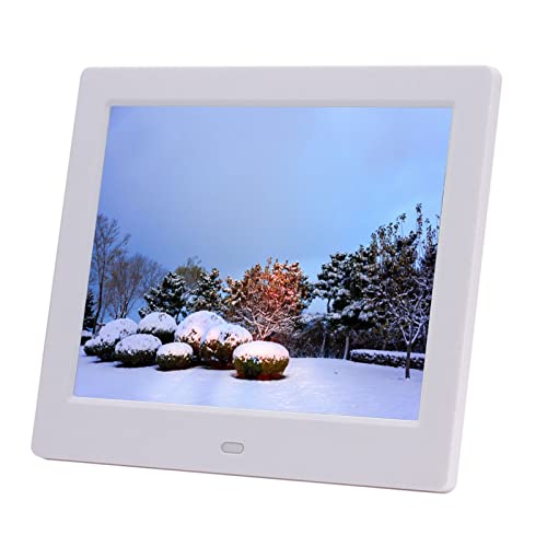 8-inch Digital Photo Frame Picture Video Player High-Definition Electronic Photo Album Can Start Automatic Loop Playback (Color : White)