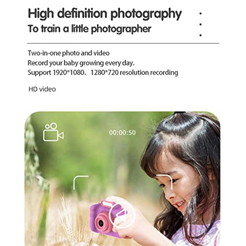 MEENE 4000w Front Rear Dual Lens Digital Camera Mini Video Photo SLR Cameras Cartoon Toys Children Birthday Gifts (Color : Purple)