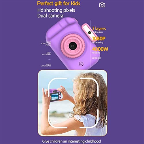 MEENE 4000w Front Rear Dual Lens Digital Camera Mini Video Photo SLR Cameras Cartoon Toys Children Birthday Gifts (Color : Yellow)