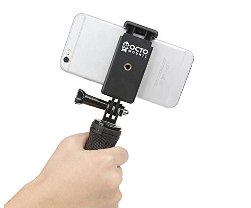 OCTO MOUNTS | 2 Pack Universal Smartphone Holder w/GoPro Style Mount Attachment for Any Phone. Connect Your Phone or GPS to Any GoPro Mount. Compatible with iPhone, Samsung, Google, Tomtom, etc.