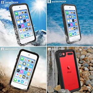 BESINPO Waterproof Case for iPod Touch 7 / iPod Touch 6 / iPod Touch 5, 360 Full-Body Built-in Screen Protector Dustproof Shockproof Snowproof Case for iPod Touch 5th/6th/7th Generation for Snorkeling