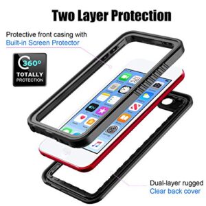 BESINPO Waterproof Case for iPod Touch 7 / iPod Touch 6 / iPod Touch 5, 360 Full-Body Built-in Screen Protector Dustproof Shockproof Snowproof Case for iPod Touch 5th/6th/7th Generation for Snorkeling