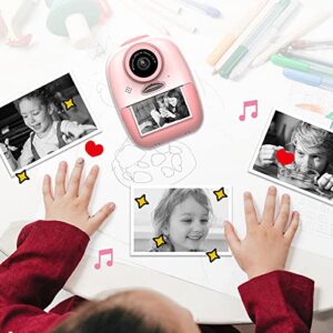 Children's Instant Print Camera, 26MP Digital Camera for Kids Aged 3-14 Ink Free Printing 1080P Video Camera with 32GB SD Card,Color Pens,Print Papers