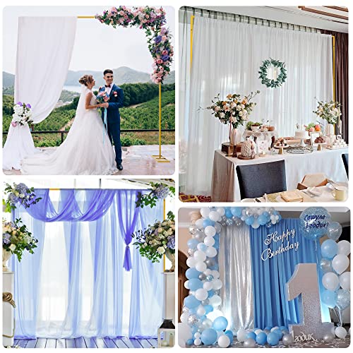 Wokceer 10x10 FT Backdrop Stand Heavy Duty Pipe and Drape Kit, Adjustable Gold Backdrop Stand for Wedding Birthday Party Photography Photo Booth Background Christmas Decoration