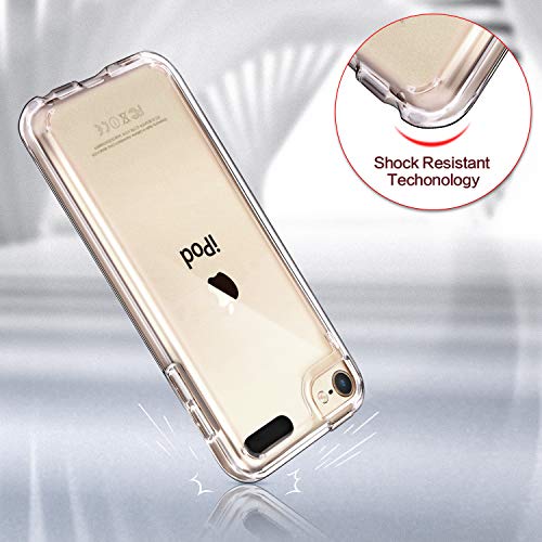 iPod Touch 7 Case Clear,IDWELL Touch 6 Touch 5 Case with 2 Screen Protectors, Clear Slim Soft TPU Bumper Hard Cover for iPod Touch 5/6/7th Generation (Latest Model,2019 Released), HD Clear