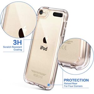 iPod Touch 7 Case Clear,IDWELL Touch 6 Touch 5 Case with 2 Screen Protectors, Clear Slim Soft TPU Bumper Hard Cover for iPod Touch 5/6/7th Generation (Latest Model,2019 Released), HD Clear