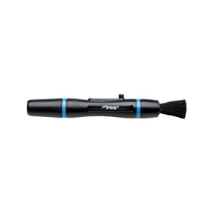 lenspen minipro. professional small, lightweight camera lens cleaning pen with carbon compound technology and retractable brush for removal of fingerprints, grease and dust from any optical device, black