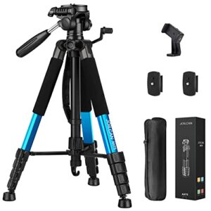 tripod camera tripods, 74″ tripod for camera cell phone video photography, heavy duty tall camera stand tripod, professional travel dslr tripods compatible with canon nikon iphone, max load 15 lb
