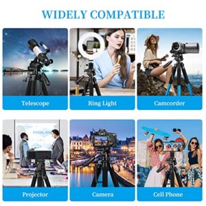 Tripod Camera Tripods, 74" Tripod for Camera Cell Phone Video Photography, Heavy Duty Tall Camera Stand Tripod, Professional Travel DSLR Tripods Compatible with Canon Nikon iPhone, Max Load 15 LB