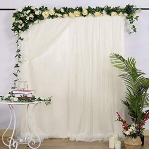 Ivory Tulle Backdrop Curtains 5ftx7ft Weddings Backdrop Drapes for Baby Shower Party Photo Wall Stage Ceremony Photography Background