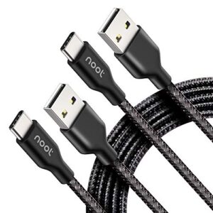 noot products 2-pack charger cable for google pixel 6/6pro/5a/5/4a/4/4xl/3a xl/3/3xl samsung galaxy s22,s21,s20,s21 fe,s20 fe,s10,a72,a52,a32,a71,a51 braided 6ft usb type c to a fast charging cable
