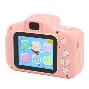 kids selfie camera, multi modes filter front rear 8mp eyeshield big screen christmas birthday festival gift for children, with lanyard 32g memory card, pink