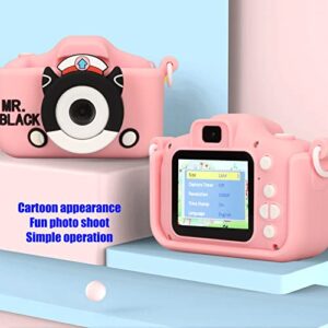Childrens Digital Camera, Front and Rear Two Cameras Childrens Camera stimulates Childrens Imagination 2inch HD Screen Multiple MP3 for Video Filters with 32G Memory Card with Card Reader