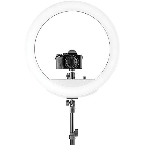 Westcott 18” Bi-Color LED Ring Light Kit with Batteries and Stand Professional Studio Continuous Lighting for Photography, Video Conferencing, Hair and Makeup Artists, YouTube Vlogging and TikTok