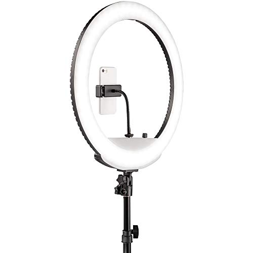 Westcott 18” Bi-Color LED Ring Light Kit with Batteries and Stand Professional Studio Continuous Lighting for Photography, Video Conferencing, Hair and Makeup Artists, YouTube Vlogging and TikTok