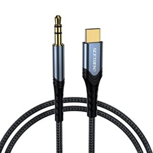 scetrend aux to usb c audio jack cord 3ft, usb type c to 3.5mm aux cord adapter cable male to male, usbc to auxiliary for car android macbook pro samsung galaxy s22 s21 s20 google pixel 3/4/5/xl