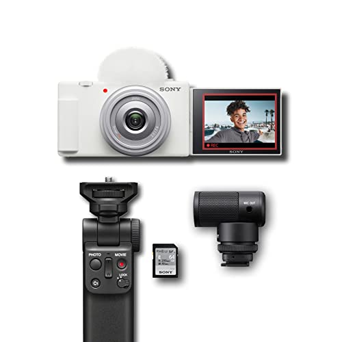 Sony ZV-1F Vlog Camera for Content Creators and Vloggers with Vlogger Accessory Kit, Small and Vlogger Shotgun Microphone ECM-G1