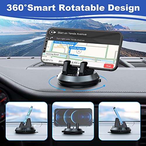 MEIDI Dashboard Phone Holder, Car Phone Holder Mount, Removable Car Cell Phone Cradle, Rotatable Desk Phone Holder for Car, Compatible with All Smart Phones