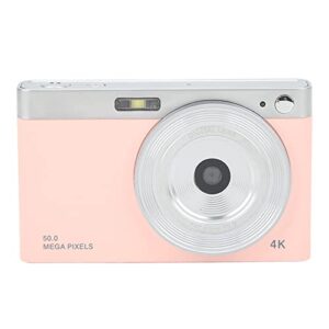 Digital Camera for Kids Boys Girls, 50MP 2.88in IPS Full HD 4K Rechargeable Electronic Mini Camera Supports 32GB SD Card, Mirrorless AF Autofocus 16X Zoom Vlogging Camera for Students Teens(Pink)