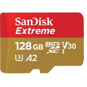 SanDisk Extreme 128GB Micro SDXC Card for DJI Mavic Mini 2, Mavic Mini, Mavic Air 2 Drone (5 Pack) C10 4K V30 A2 (SDSQXA1-128G-GN6MN) Bundle with 1 Everything But Stromboli MicroSD Memory Card Reader