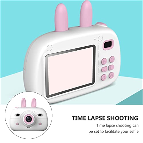 SOLUSTRE Girl Toys Rabbit Shaped Kid Camera 1080P Children Digital Camera 2.4 inch Screen Dual Lens Video Recorder Gift for Kids Kids Toys