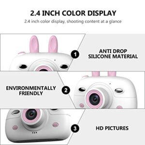 SOLUSTRE Girl Toys Rabbit Shaped Kid Camera 1080P Children Digital Camera 2.4 inch Screen Dual Lens Video Recorder Gift for Kids Kids Toys