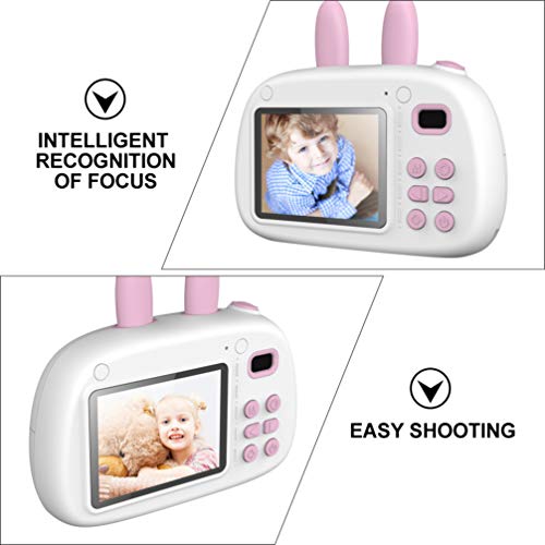 SOLUSTRE Girl Toys Rabbit Shaped Kid Camera 1080P Children Digital Camera 2.4 inch Screen Dual Lens Video Recorder Gift for Kids Kids Toys