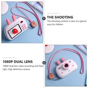 SOLUSTRE Girl Toys Rabbit Shaped Kid Camera 1080P Children Digital Camera 2.4 inch Screen Dual Lens Video Recorder Gift for Kids Kids Toys