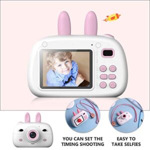 SOLUSTRE Girl Toys Rabbit Shaped Kid Camera 1080P Children Digital Camera 2.4 inch Screen Dual Lens Video Recorder Gift for Kids Kids Toys