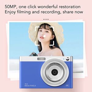 Digital Camera for Kids Boys Girls, 50MP 2.88in IPS Full HD 4K Rechargeable Electronic Mini Camera Supports 32GB SD Card, Mirrorless AF Autofocus 16X Zoom Vlogging Camera for Students Teens(Blue)