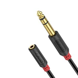 J&D 3.5mm to 1/4 Headphone Adapter Cable, Gold Plated Audiowave Series 3.5mm 1/8 inch Female TRS to 6.35mm 1/4 inch Male TRS PVC Shelled Stereo Audio Cable for Mixer Guitar Piano Amplifier Speaker