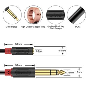 J&D 3.5mm to 1/4 Headphone Adapter Cable, Gold Plated Audiowave Series 3.5mm 1/8 inch Female TRS to 6.35mm 1/4 inch Male TRS PVC Shelled Stereo Audio Cable for Mixer Guitar Piano Amplifier Speaker