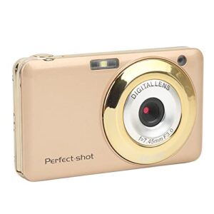 2.7 inch HD Camera, 8X Optical Zoom Portable Digital Camera, 48 Megapixels High Definition, 32GB Expandable Storage, Easy to Carry, USB Connection, Suitable for Children Beginners.(Gold)