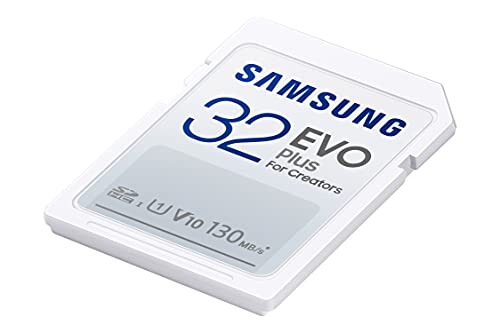 SAMSUNG EVO Plus Full Size 32 GB SDHC Card 130MB/s Full HD & 4K UHD, UHS-I, U1, V10 (MB-SC32K/AM)