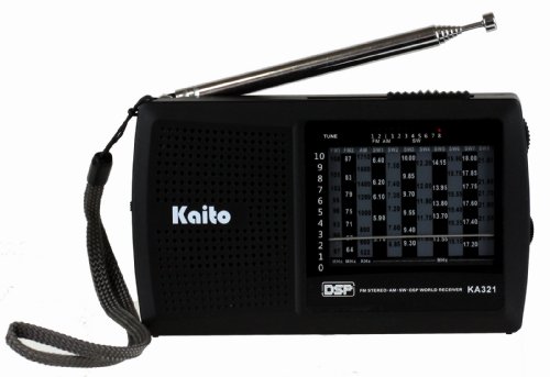 Kaito KA321 Pocket-Size 10-Band AM/FM Shortwave Radio with DSP (Digital Signal Processing), Black