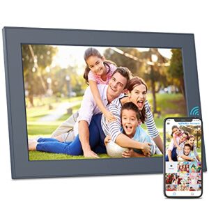fullja 10 inch wifi digital picture frame touch screen ips hd display, smart digital photo frame, 16gb storage, auto-rotate, motion sensor, share photos and videos via ios or android app, email, cloud
