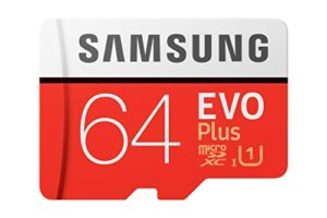 samsung evo plus 64gb microsdxc uhs-i u3 100mb/s full hd & 4k uhd memory card with adapter (mb-mc64ha)