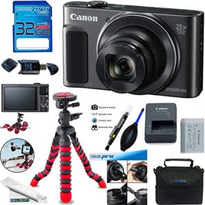powershot sx620 hs digital camera (black) + deal-expo accessories bundle. (renewed)