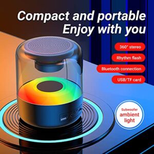 EVA Sing Portable Bluetooth Speaker, LED Lights Auto-Changing Wireless Speaker, TWS, Small Speaker for Teens Men Women Office Home. (Chinese Boot Sound and Simple Packaging Box)