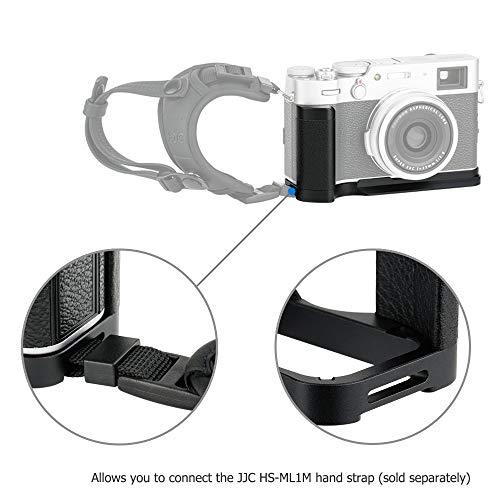 JJC Dedicated Metal Hand Grip L Bracket Anti-Slid Holder for Fujifilm Fuji X100V X100F Camera, Arca Swiss Type Quick Release Tripod Plate Design w/Battery Compartment Opening